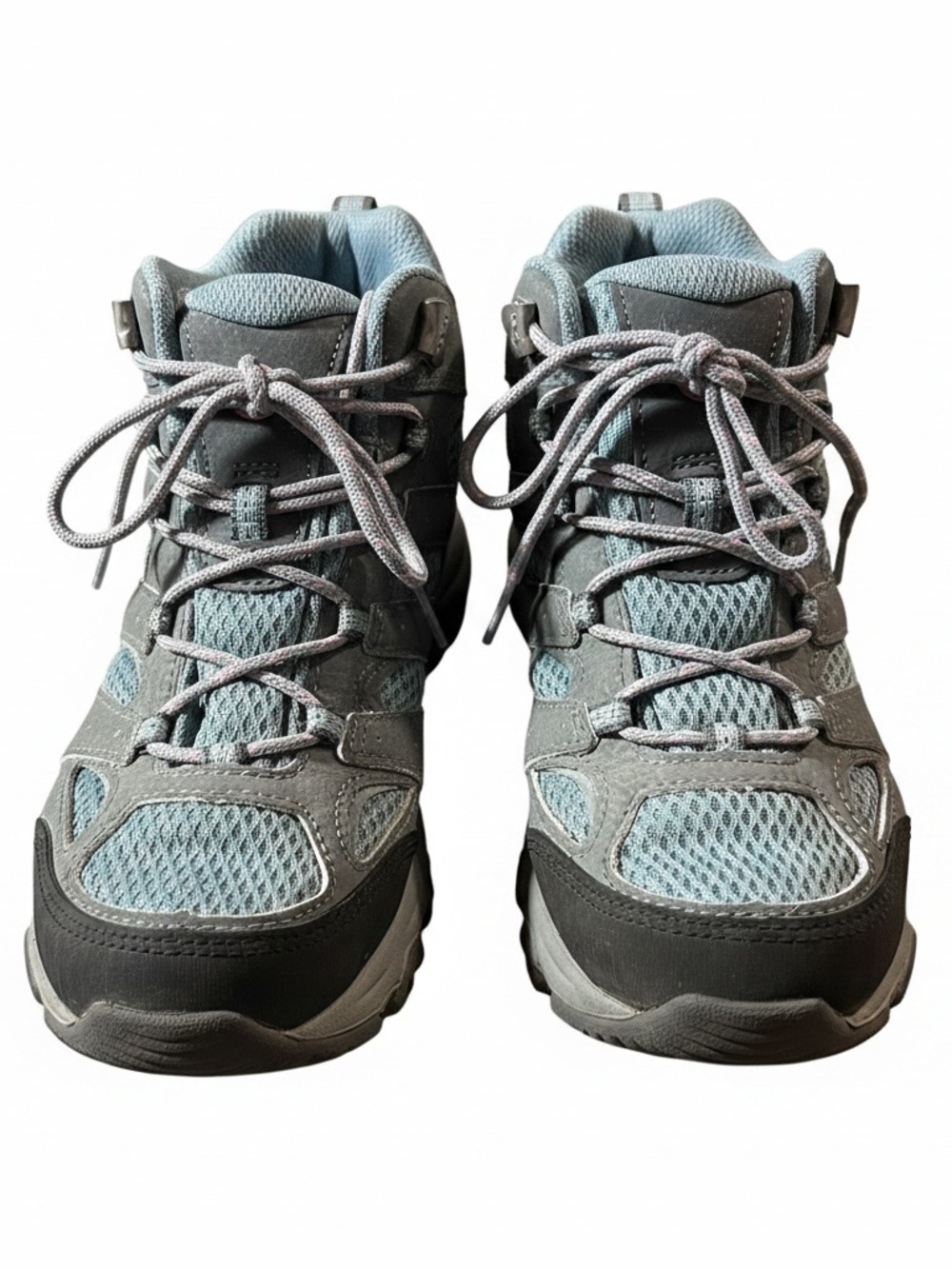 Merrell Girls Moab 3 Mid Waterproof Hiking Boots Gray Blue Pink Size 3 Big Kid